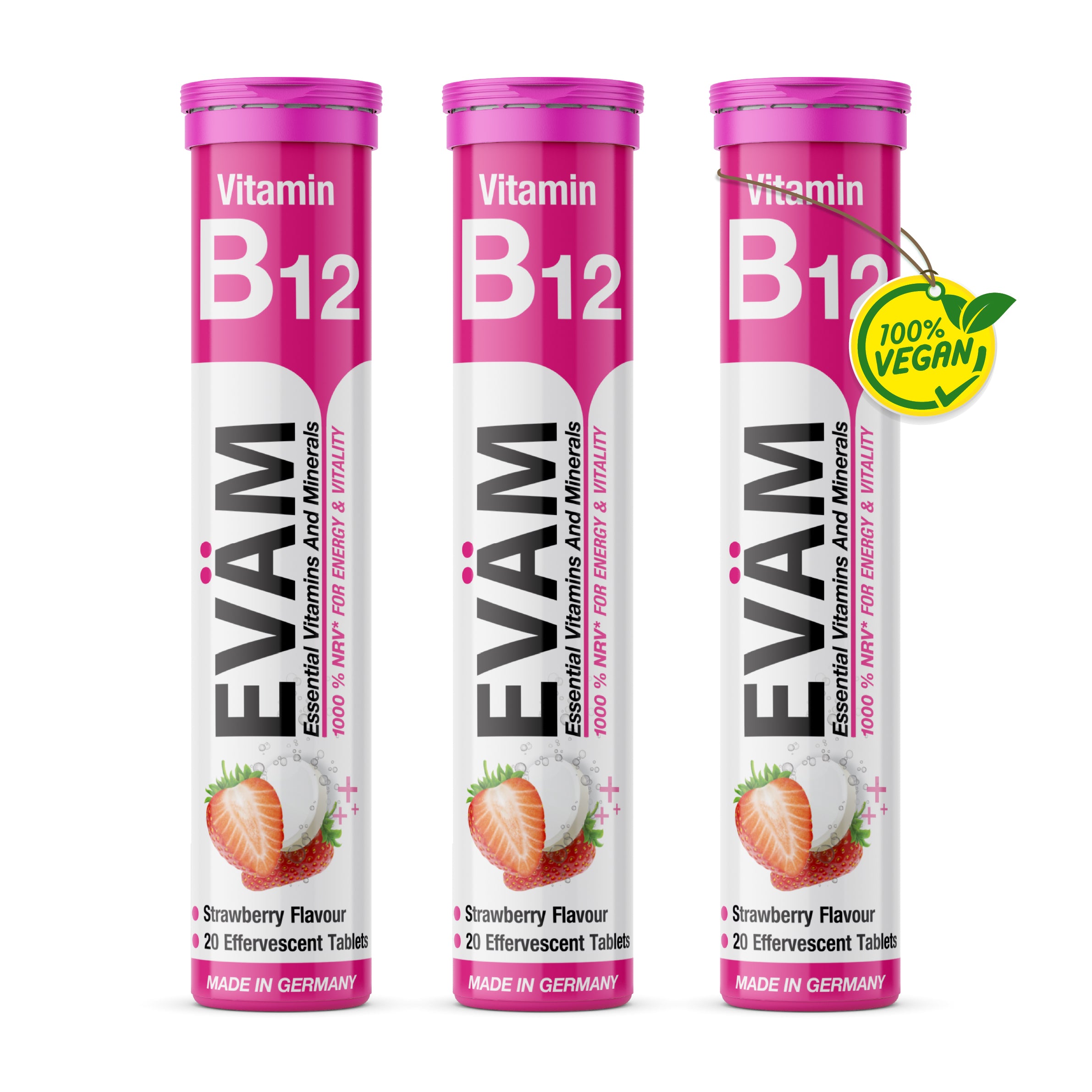 Vitamin B12 Brausetabletten 1000% hochdosiert Vegan
