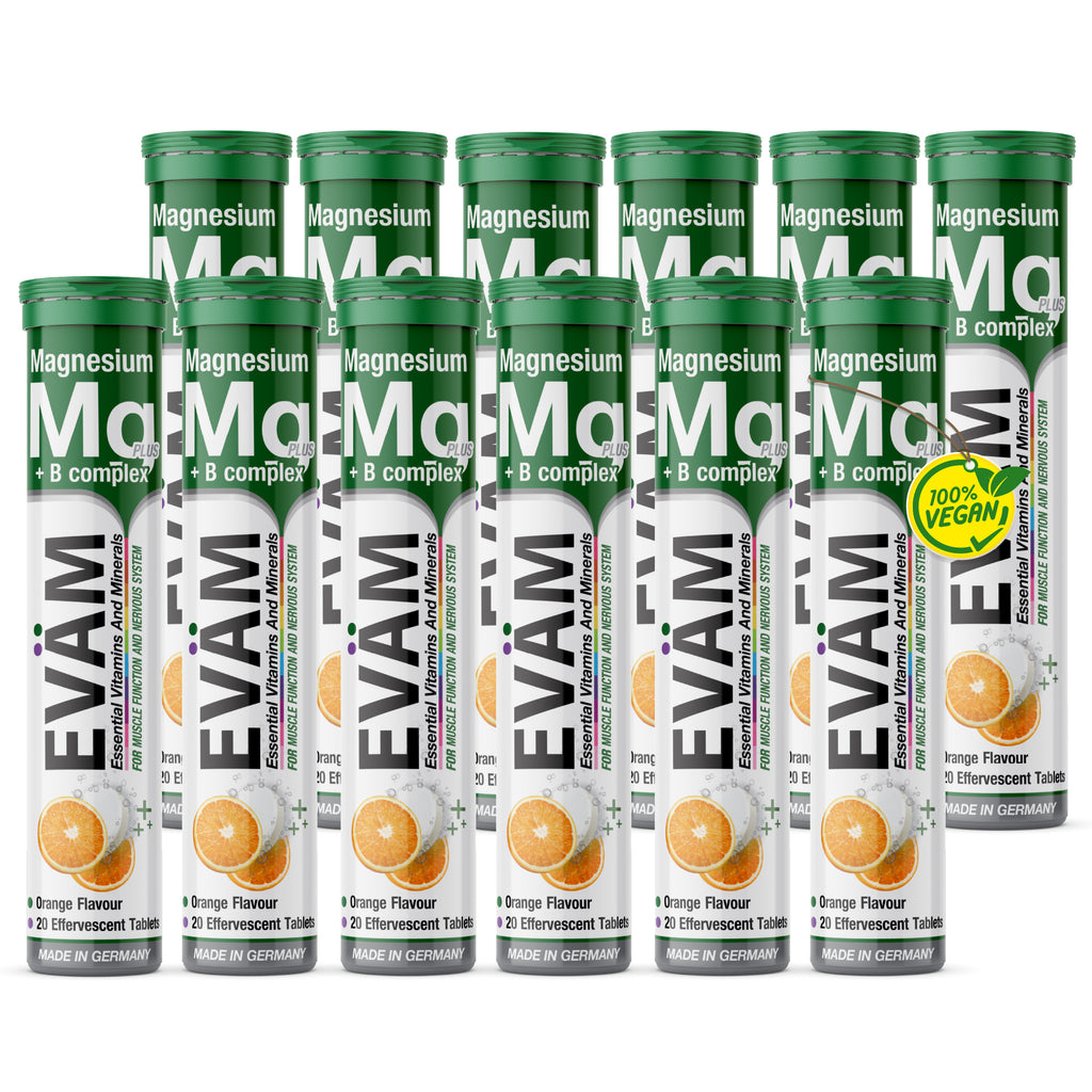Magnesium + B-Komplex Brausetabletten, EVÄM