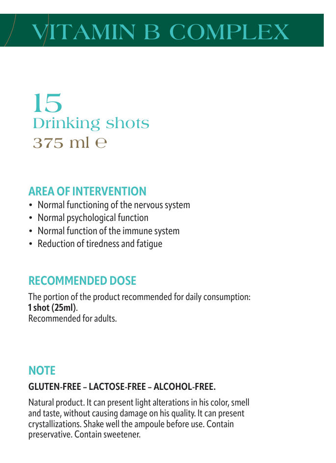 Vitamin B Complex Drinking Shots