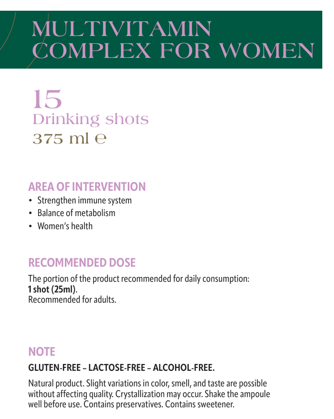 Multivitamin Complex for Women Drinking Shots
