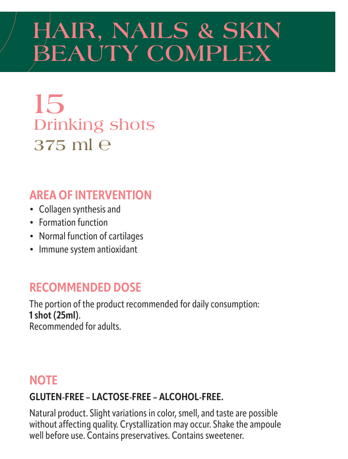 Hair, Nails & Skin Beauty mit Kollagen Complex Drinking Shots
