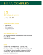 NaturWelle Hepa Complex Drink-Shots – Verpackungsansicht mit Produktinformationen.