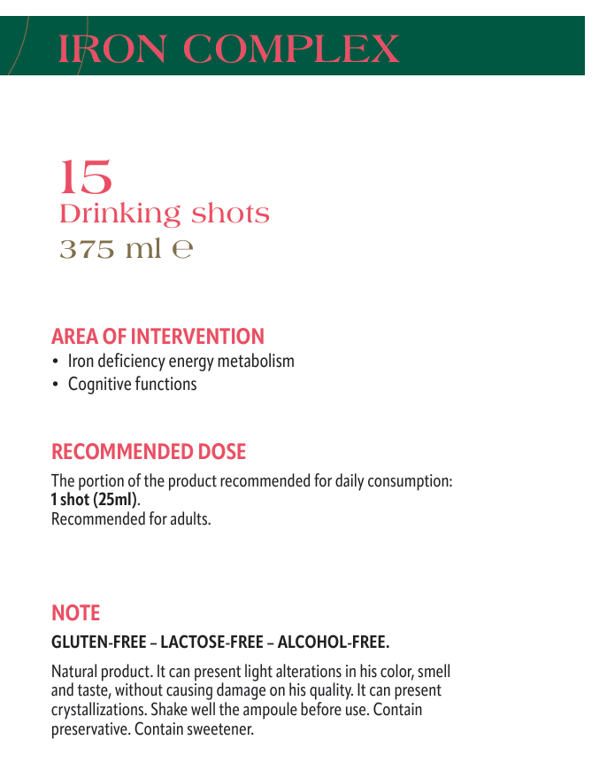 Iron Complex Drinking Shots