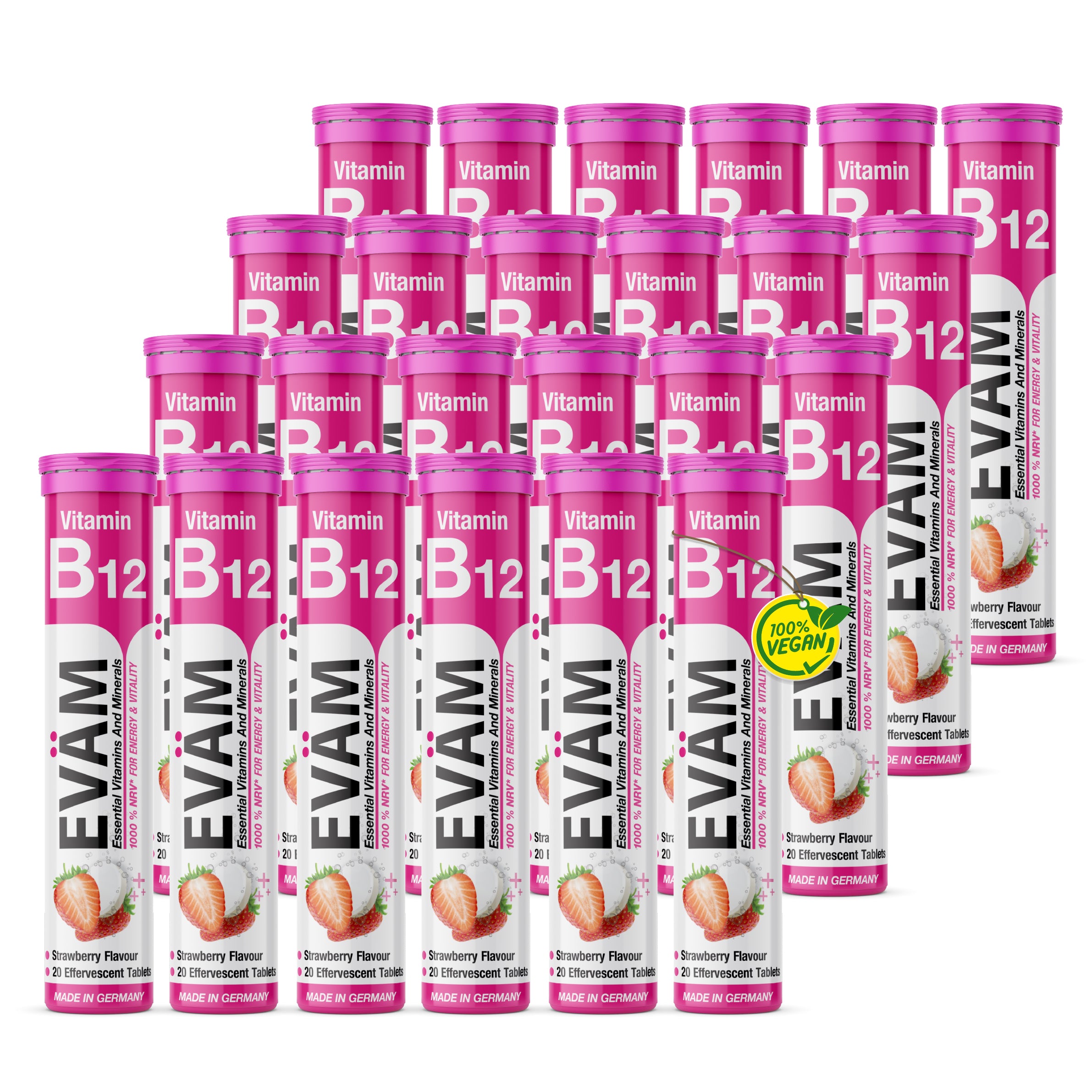 Vitamin B12 Brausetabletten 1000% hochdosiert Vegan