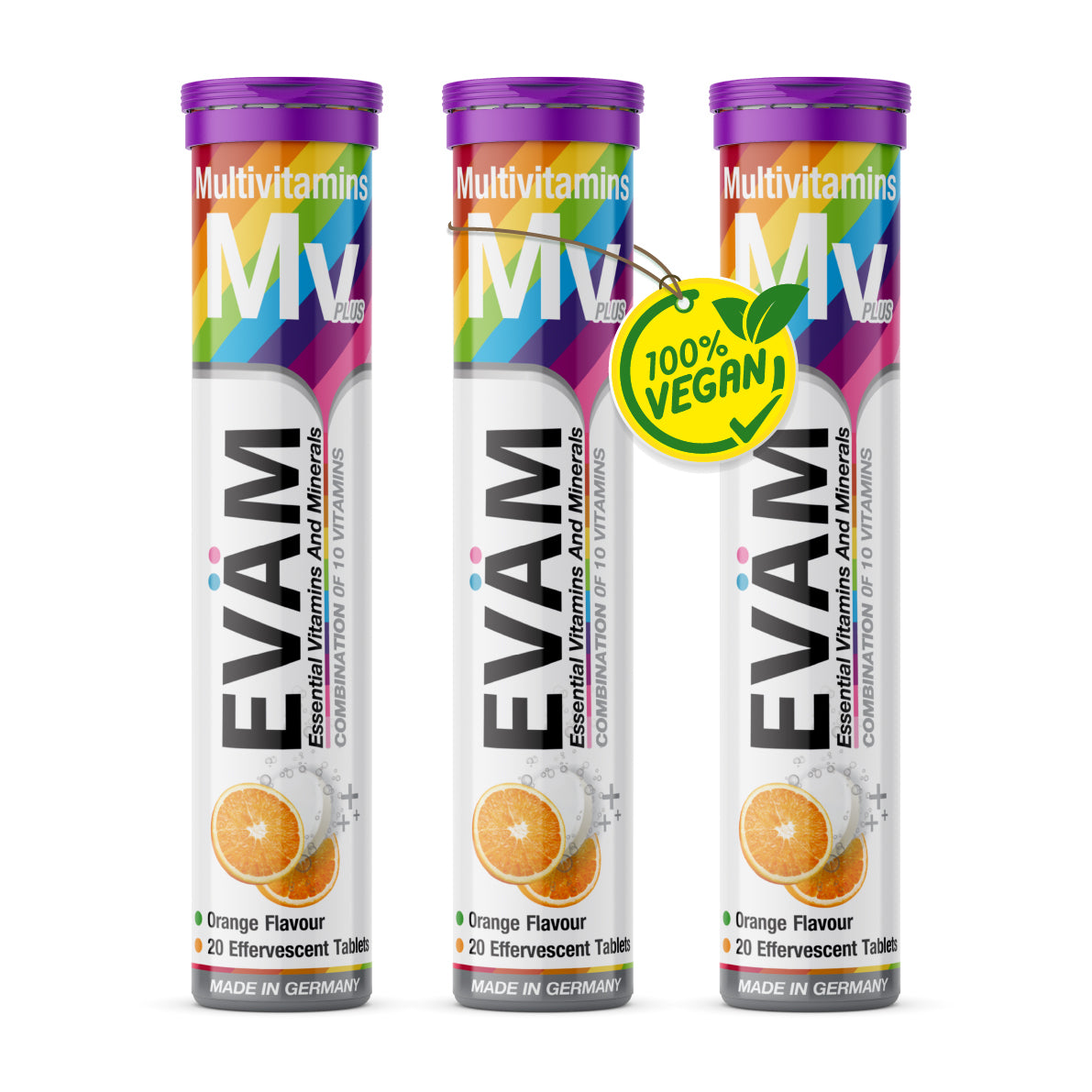 Multivitamin Brausetabletten, Kombination aus 10 Vitaminen