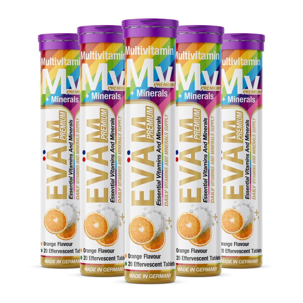 EVÄM Multivitamin + Mineralien Brausetabletten – 12in1 aus Vitaminen & Mineralstoffen