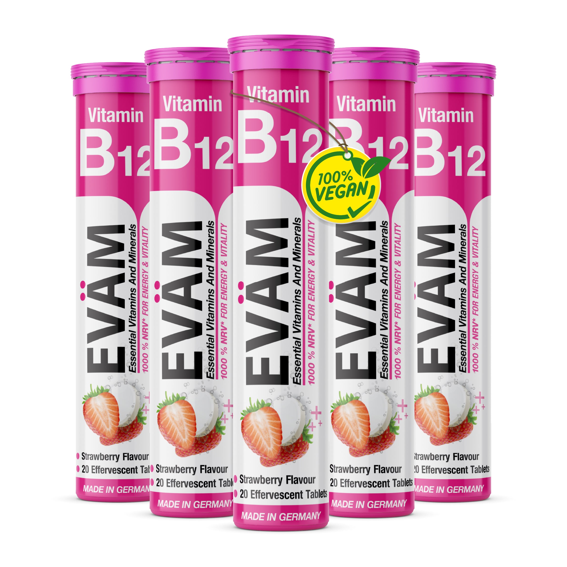 Vitamin B12 Brausetabletten 1000% hochdosiert Vegan