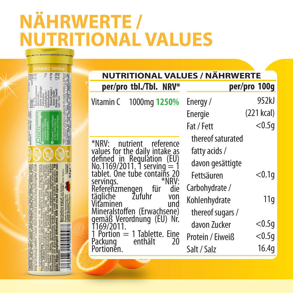 Vitamin C 1000 Hochdosiert Brausetabletten