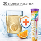 EVÄM Multivitamin + Mineralien Brausetabletten – 12in1 aus Vitaminen & Mineralstoffen