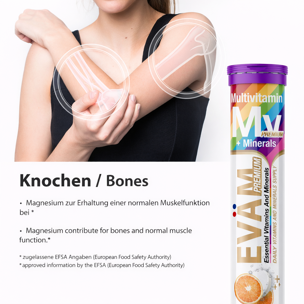 EVÄM Multivitamin + Mineralien Brausetabletten – 12in1 aus Vitaminen & Mineralstoffen