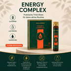 NaturWelle Energy Complex für den deutschen Markt – Nahrungsergänzungsmittel als praktische Trink-Shots mit Magnesium, B-Vitaminen und Koffein, 10 x 25 ml, für Energie, Workout, Muskelfunktion und tägliche aktive Routine.