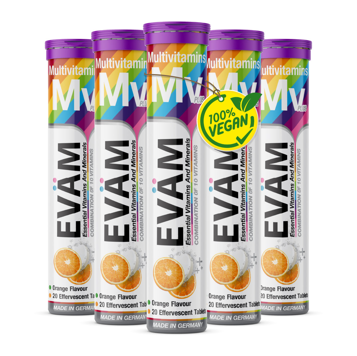 Multivitamin Brausetabletten, Kombination aus 10 Vitaminen