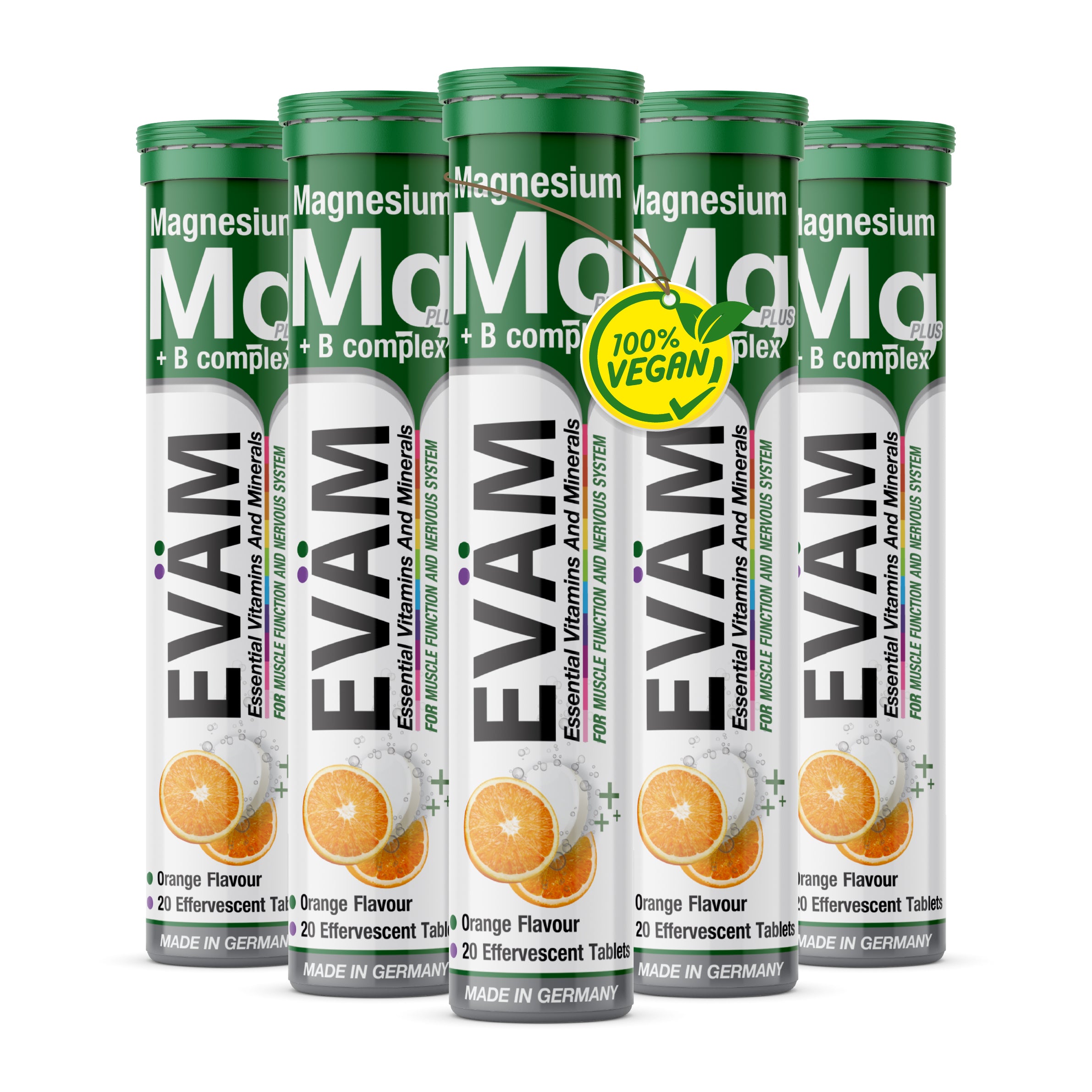 Magnesium + B-Komplex Brausetabletten, EVÄM