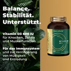 NaturWelle Vitamin D3 600 IU – Produktdarstellung mit Verpackung.