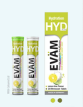 EVÄM HYD Plus Brausetabletten-Tuben mit Lemon-Lime-Geschmack, 20 Brausetabletten je Tube