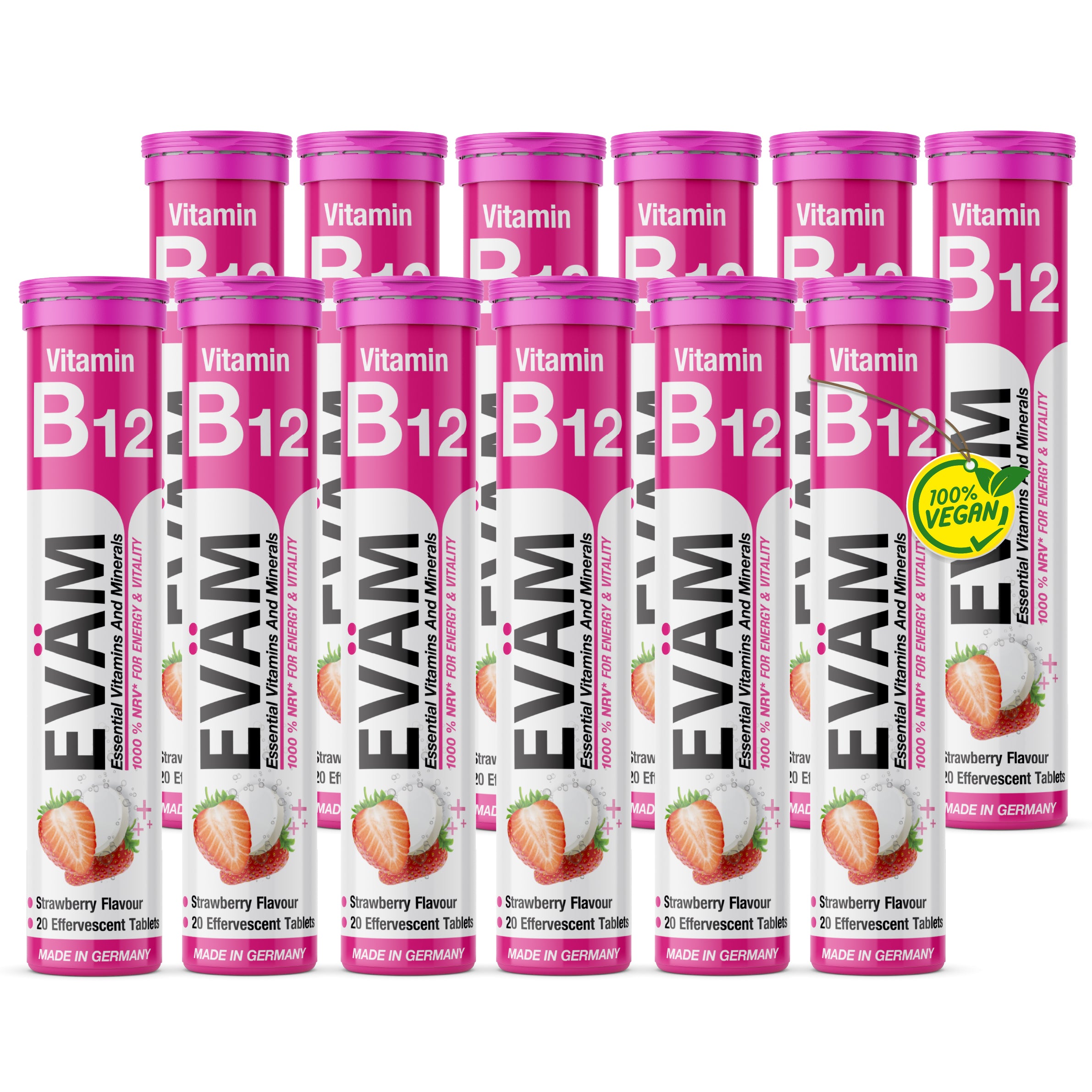 Vitamin B12 Brausetabletten 1000% hochdosiert Vegan