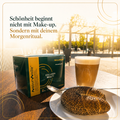 NaturWelle Collagen Beauty mit VERISOL® Kollagenpeptiden, Hyaluronsäure, Vitamin C, Biotin und Zink für Haut, Haare und Nägel, Made in Germany