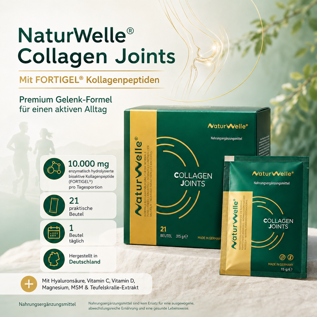 NaturWelle Collagen Joints mit FORTIGEL Kollagenpeptiden als Premium Gelenk-Formel für einen aktiven Alltag