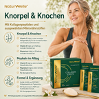 NaturWelle Collagen Joints mit FORTIGEL® Kollagenpeptiden, Hyaluronsäure, MSM, Vitamin C, D und Magnesium zur Unterstützung von Knorpel, Knochen und Muskeln – Made in Germany