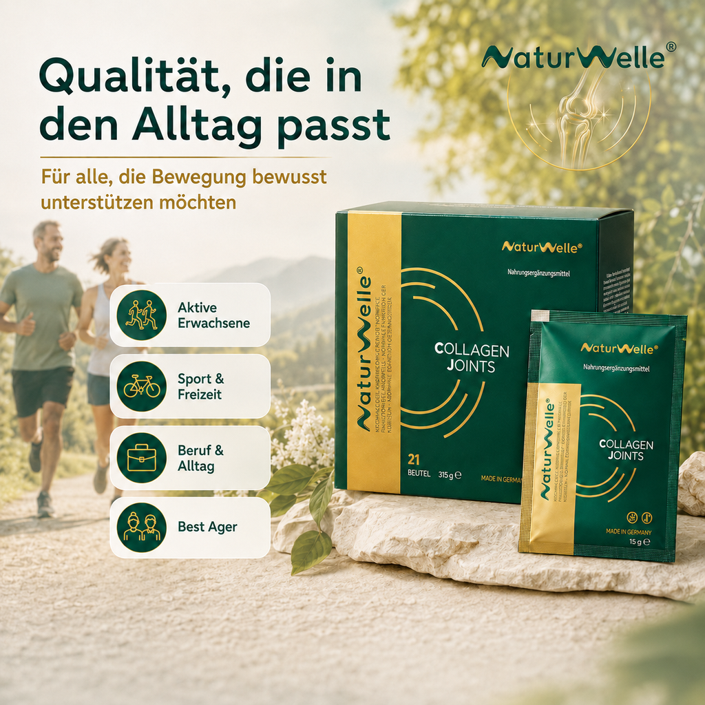 NaturWelle Collagen Joints Qualität für Alltag, Sport, Freizeit, aktive Erwachsene und Best Ager