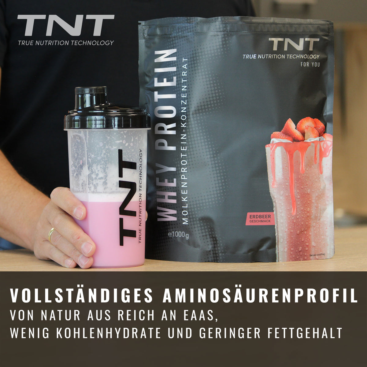 TNT Whey Protein Konzentrat 1000 g – cremiger Whey-Shake