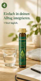 Vitamin D3+K2 Complex Trink-Shot für die tägliche Mikronährstoff-Routine, einfach in den Alltag integrieren, 1 Shot täglich.